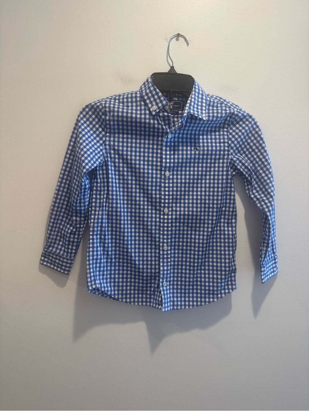 Vineyard Vines Boys' Blue & White Gingham Button-Down